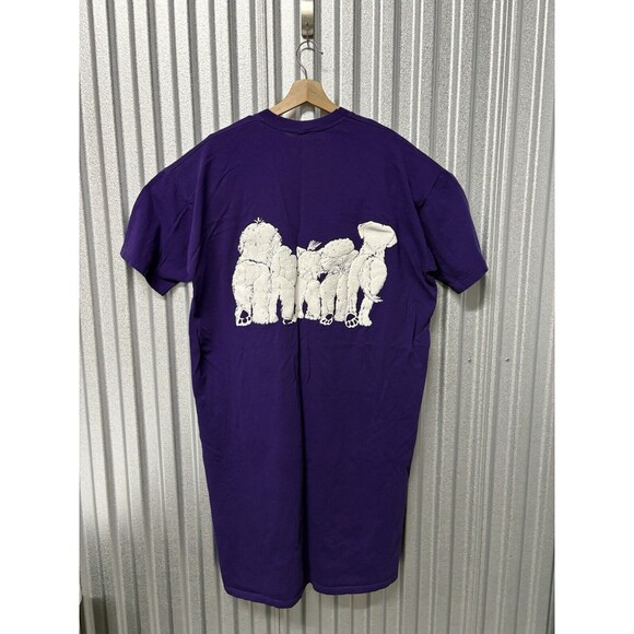 Jerzees Vintage Single Stitch Oversized Night Gown Shirt Dogs Royal Purple OSFA. - Picture 1 of 7